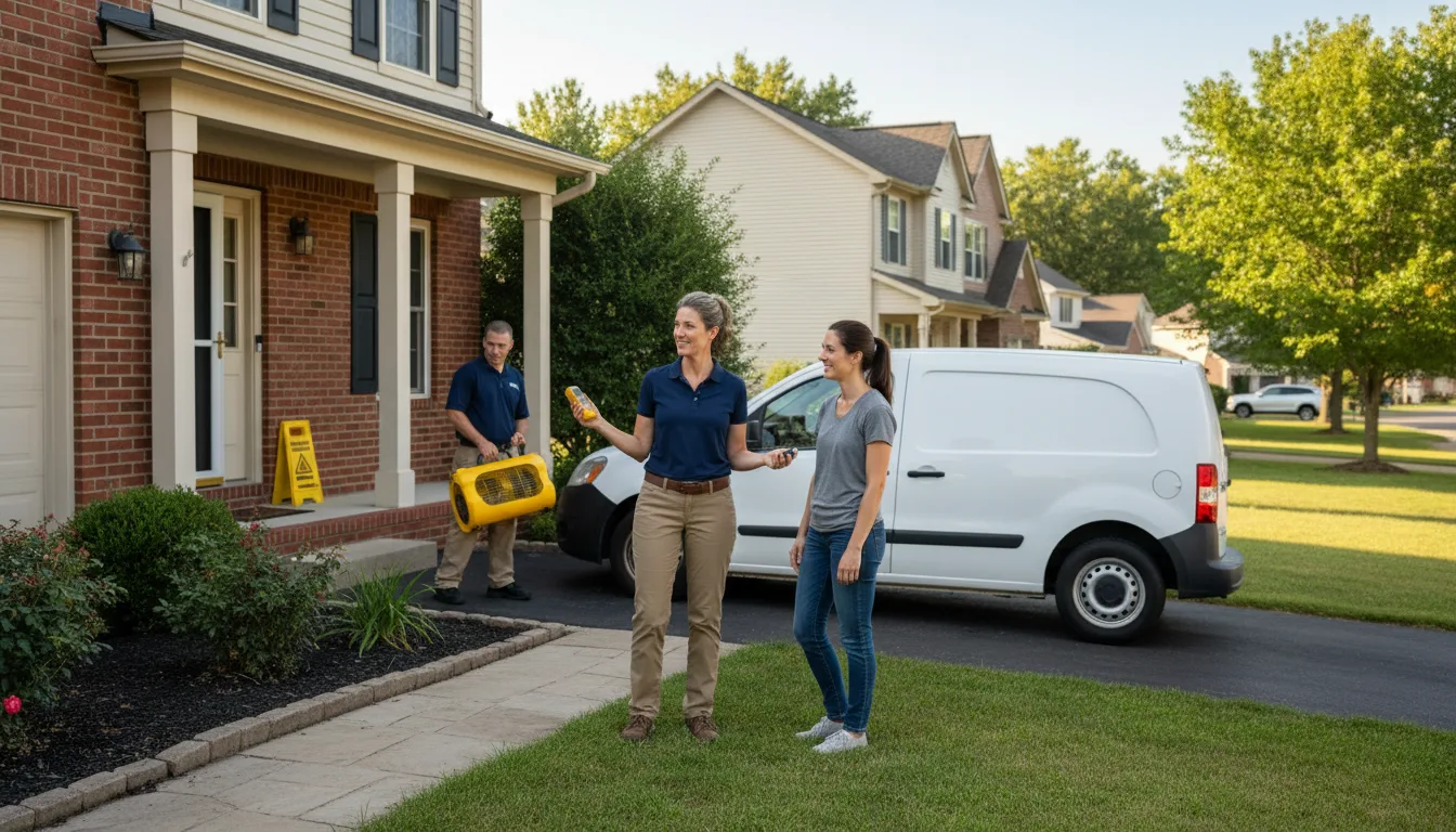 Residential water damage restoration in Denham Springs, LA